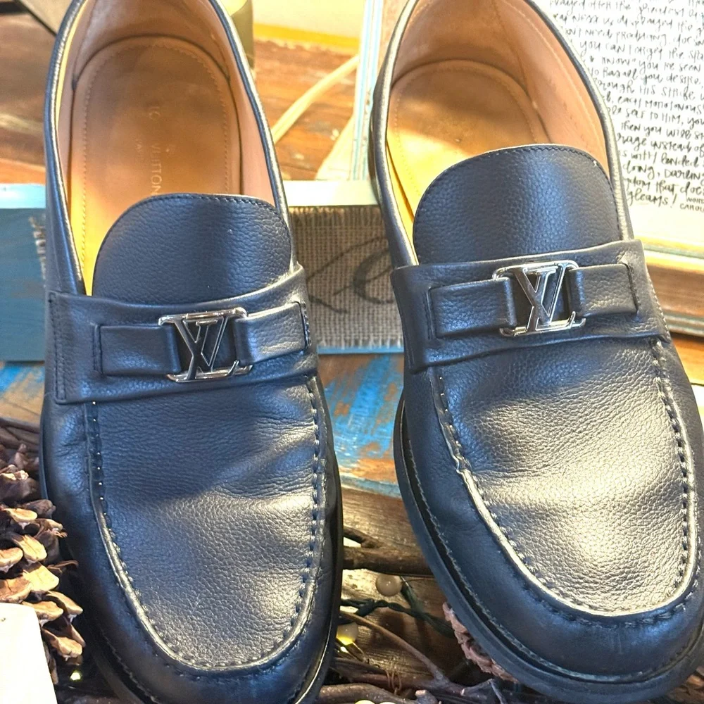 Louis Vuitton Black Leather Loafers Size 10 - Picture 10 of 10